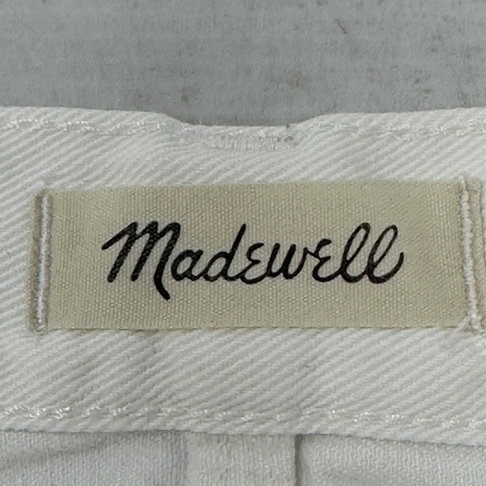 Madewell Relaxed Denim Shorts White Frayed Hem Button Fly Womens‎ Size 26 - Picture 3 of 12